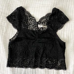 FREE PEOPLE size M Black Lacey Bra Top